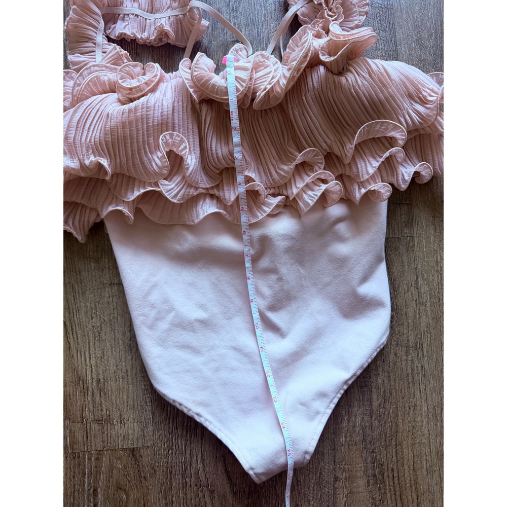 Free People Intimately Ruffle Bodysuit Pink Pleated Ruffle Size S - Picture 7 of 11